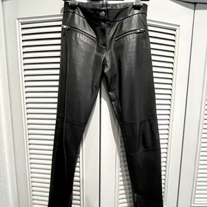 Trouve low rise real leather skinny pants